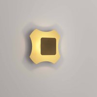 OLEV LED wall lamp ORNATO SQUARE, gold/brown, metal 2,700 K