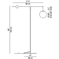 Luceplan Malamata golvlampa, borstad mässing