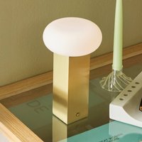 Hübsch LOW LED rechargeable table lamp, brass-coloured, height 20 cm, metal