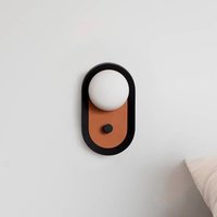 FARO BARCELONA Maya LED wall lamp, terracotta, aluminium/glass, width 12.2 cm