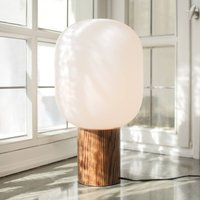 Markslöjd Skene table lamp wooden base glass lampshade 44 cm
