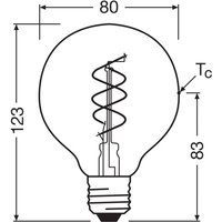 OSRAM LED Vintage G80 E27 7,2W 927 Spiral Filament clear dimmable