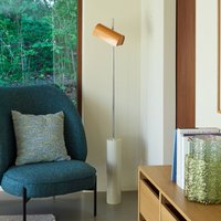 Hübsch Reflector LED floor lamp, orange, height 160 cm, iron