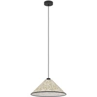 Hängeleuchte Oxpark, Ø 42 cm, grün/weiß/schwarz, Stoff