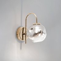 Lucea Applique murale Herman, doré, hauteur 23 cm, verre, fer