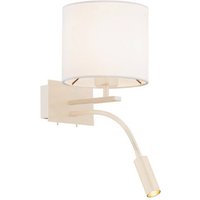 Argon Bilo vägglampa, beige, textil, 2 lampor, läslampa