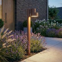Lucande Elune LED path light, brown, IP44, height 77 cm