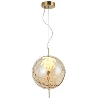 Viokef Suspension LED Dalia, Ø 30 cm, ambre/doré, verre