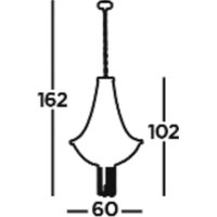 Searchlight Baguette pendant light, black/brass, glass, E14, 162 cm