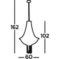 Searchlight Hänglampa Baguette, svart/mässing, glas, E14, 162 cm