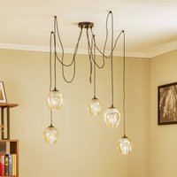 EMIBIG LIGHTING Starla hanging light, decentralised, 5-bulb, amber