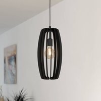 EGLO Bajazzara pendant light, one cage shade, black