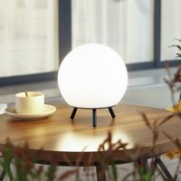 Lindby LED rechargeable table lamp Aurilia, black/white, iron, IP44