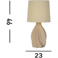 Searchlight Twist bordslampa, beige, höjd 46 cm, textil/keramik