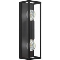 EGLO Vägglampa till bad Amezola, 2 lampor, svart