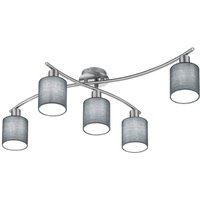 Trio Lighting Ceiling light Garda Five-bulb with grey lampshades