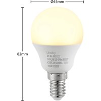 Lindby LED-lampa, droppe, E14, 4,5W, opal, 3000K