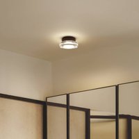 MARSET LED-utomhusvägglampa Roc, Ø 17 cm, svart/genomskinlig
