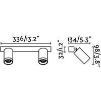 FARO BARCELONA Spot mural Stan, blanc, aluminium, largeur 33,6 cm, à 2 lampes.