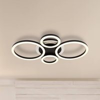 Globo Loretta LED ceiling light, black, metal, CCT, 53 cm