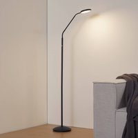 Lindby LED-golvlampa Elvyn, svart, justerbar