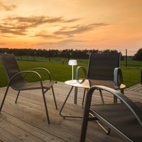 FH Lighting LED-uppladdningsbar bordslampa Verona, vit, dimbar, justerbar, IP54