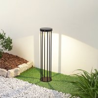 Słupek ogrodowy LED Lucande Evelis, czarny, aluminium, czujnik