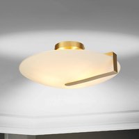 Searchlight Plafonnier Sundial, doré/blanc opale, acier, verre, E27