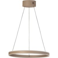 FISCHER & HONSEL LED-hänglampa Silvio, Ø 60 cm, greige, metall, CCT