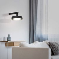 JUST LIGHT. Akumulatorowy kinkiet LED Arma, czarny plastik IP44