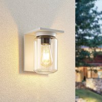 Lucande outdoor wall light Semka, white, aluminium, glass, 20cm