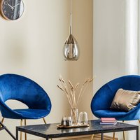 EBB & FLOW Lute pendant light platinum, grey glass