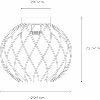 Lucide Danza ceiling light, cage lampshade, Ø 25 cm black