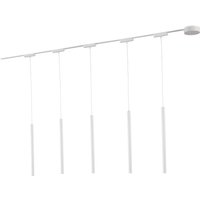 Schienensystem 48V Lumaro, Pendel, Röhre, 5-flg., weiß, CCT