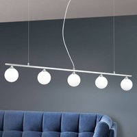 ORION Snowwhite pendant light five-bulb, nickel