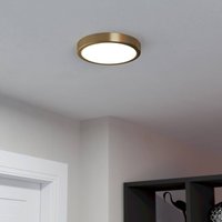 EGLO LED surface-mounted panel Fueva 5 IP20 830 brass Ø21cm