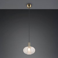 Reality Leuchten Elvezia pendant light, clear, Ø 26 cm, glass, E27