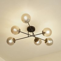 Lindby taklampa Isamer, rökgrå, Ø 80 cm, klot