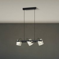 EGLO Hornwood 2 pendant light, length 78 cm, black, 3-bulb.