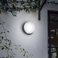 Ideallux Ideal Lux utomhusvägglampa Urano antracit aluminium Ø 16 cm