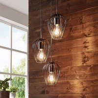 EGLO Hänglampa Newtown, svart, 3 lampor, rund