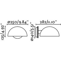 FARO BARCELONA Dominica wall lamp, matt black, steel, Ø 25 cm