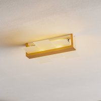 SOLLUX LIGHTING Shifted 2 ceiling light, glass and light wood