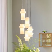Hübsch Pilule Up hanging light, glossy white, Ø 15 cm, glass