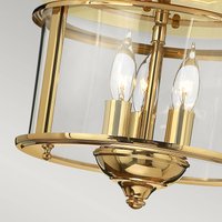 HINKLEY Taklampa Gentry, 3xE14, mässing polerad/klar