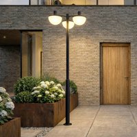 Lucande Toras LED outdoor light, black, 3-bulb, CCT dimmable