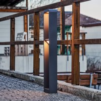 Lindby LED-väglampa Darko, 100cm, grå, metall, IP54