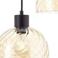 Brilliant Suspension Casto, longueur 95 cm, ambre, 6 lampes, verre
