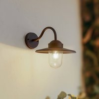 Lindby utomhusvägglampa Bilma, rostfärgad, glas, 29 cm