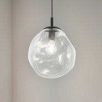 TK Lighting Sol Mini pendellampa, glas, Ø 25 cm, svart/klar